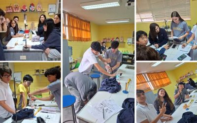 Estudiantes de 2° Medio B experimentan con física en laboratorio de poleas